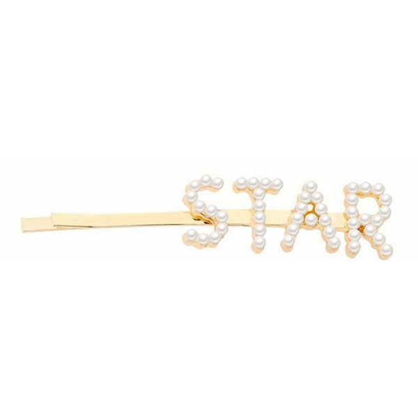 Envie Women's Pearl Words Letters Hairpin, Star