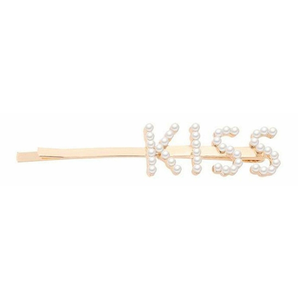 Envie Women's Pearl Words Letters Hairpin,  Kiss