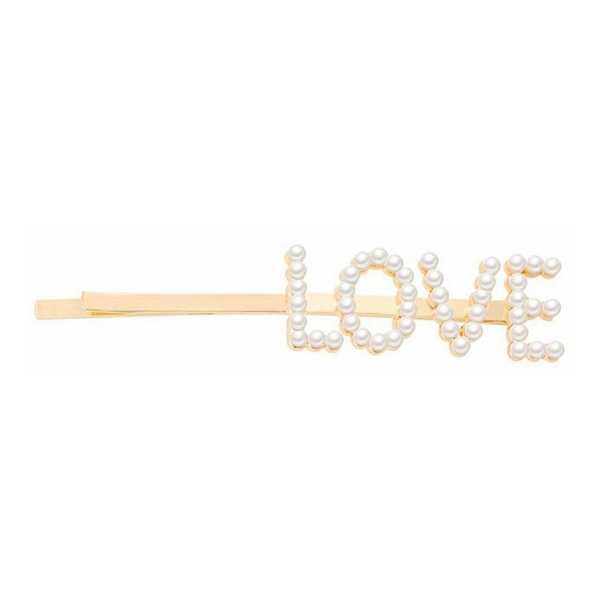 Envie Women's Pearl Words Letters Hairpin, Love