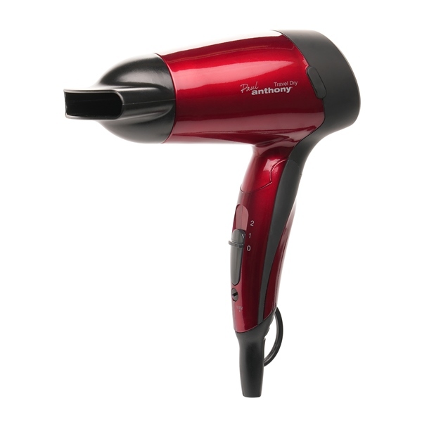 Paul Anthony "Travel Dry" 1200w Travel Hair Dryer - Hot Red