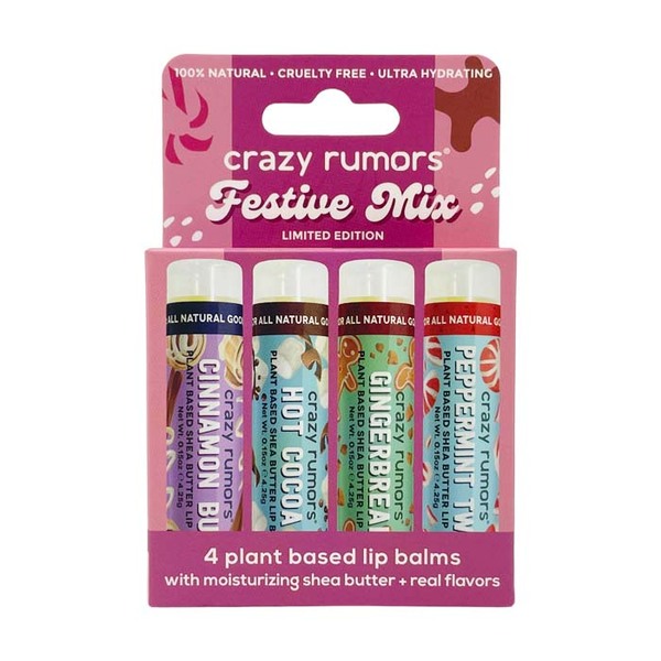 Crazy Rumors Festive Mix - 4  pack - lip balm