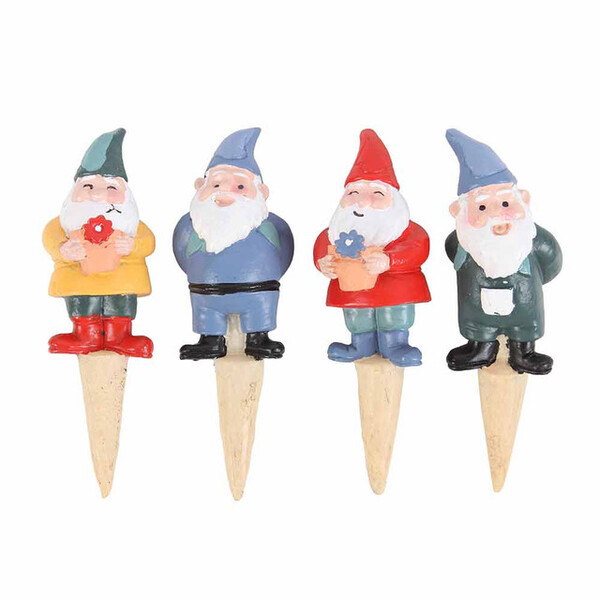 Prezzybox Set Of 4 Mini Gnome Plant Pot Pals