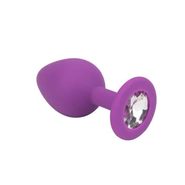 Loving Joy Medium Jewelled Silicone Butt Plug Purple