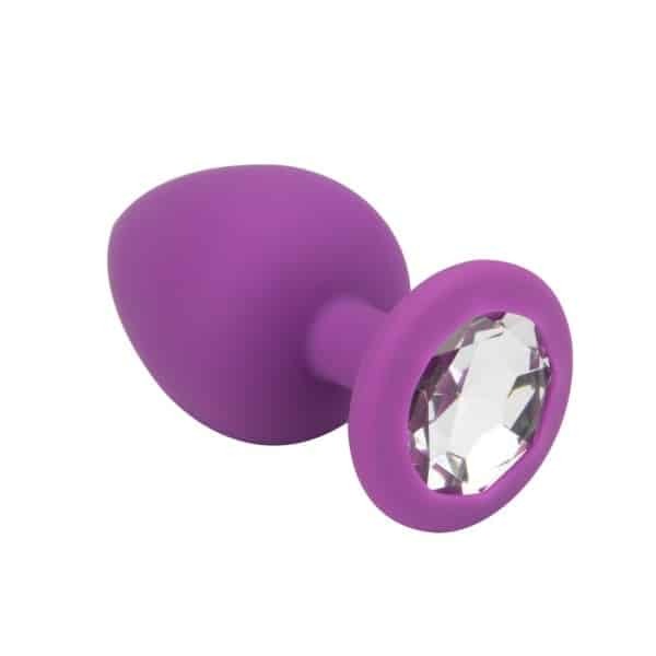 Loving Joy Large Jewelled Silicone Butt Plug Purple