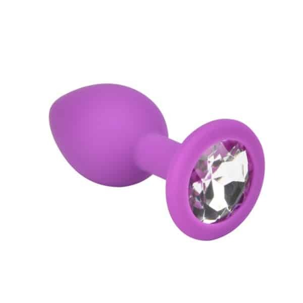 Loving Joy Small Jewelled Silicone Butt Plug Purple