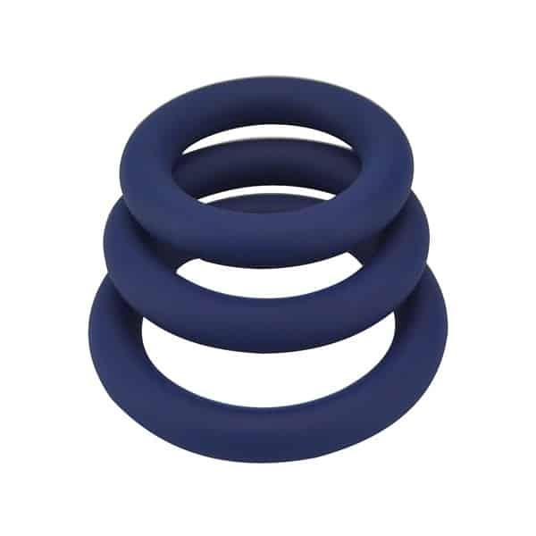 Loving Joy Thick Silicone Cock Rings 3 Pack Navy