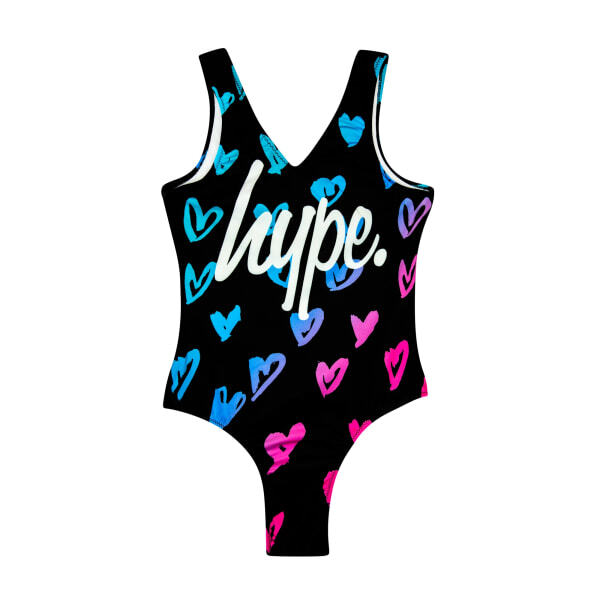 Hype Girls Scribble Heart One Piece Swimsuit (16 Years)