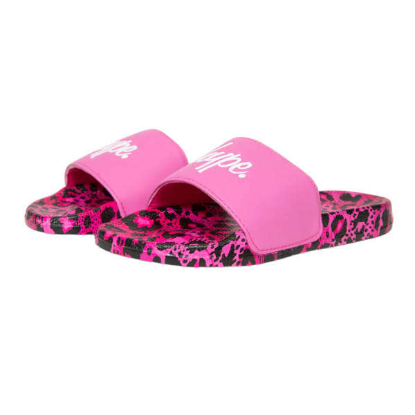 Hype Girls Leopard Script Sliders (12)