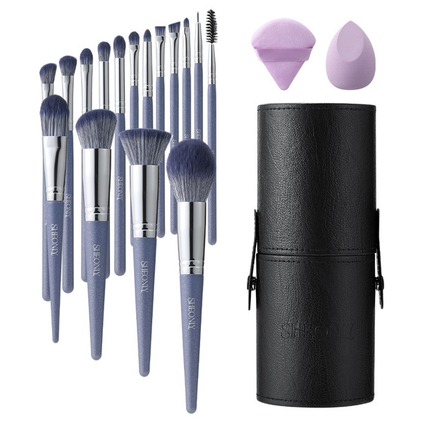 Livingandhome 16pcs Professional Makeup Brush Set-Gray