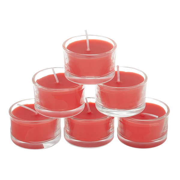 Livingandhome 6Pcs Vegetable Wax Scented Candle Set -Red