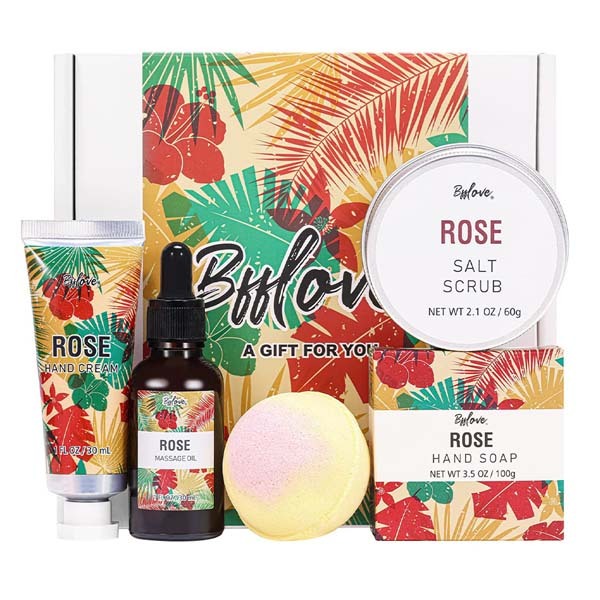 Livingandhome 5pcs Rose Spa Pamper Kit Gift Set