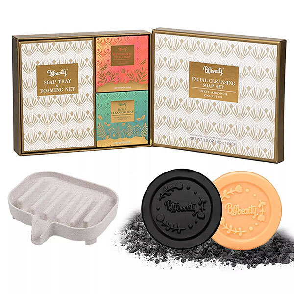 Livingandhome 2pcs Facial Cleansing & Moisturizing Soap Set