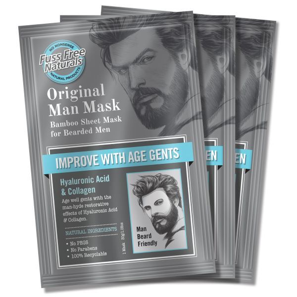 Fuss Free Naturals Mens Anti-Ageing Face Mask, Bearded