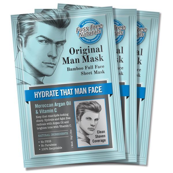 Fuss Free Naturals Mens Hydrating Face Mask, Clean Shaven