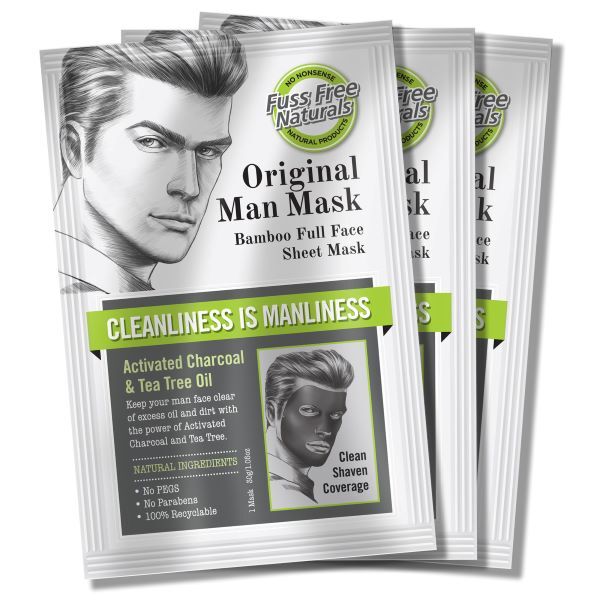 Fuss Free Naturals Mens Charcoal Face Mask, Clean Shaven