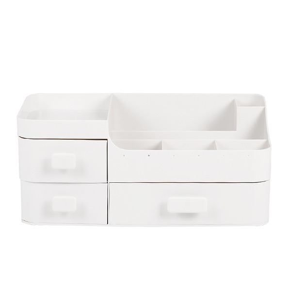 Livingandhome White Plastic Makeup Drawer Organizer