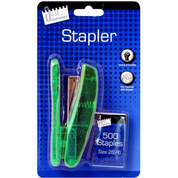 Just Stationery Metallic Stapler And Staples Set