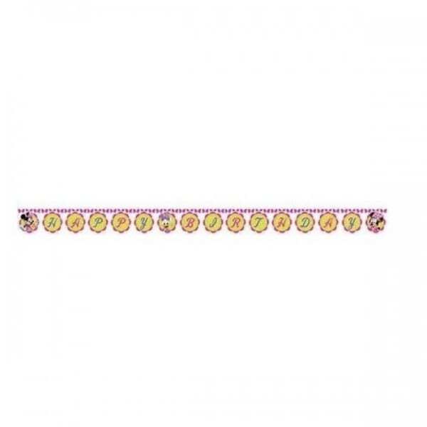 Disney Bowtique Checked Minnie Mouse Happy Birthday Banner