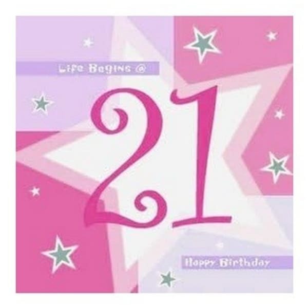 Amscan Shimmer 21st Birthday Napkins (Pack of 16)