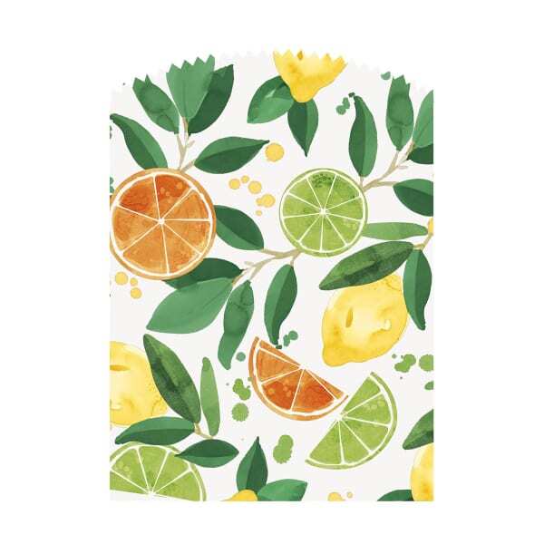 Unique Party Fruit Treat Bag With Stickers (Pack of 6)