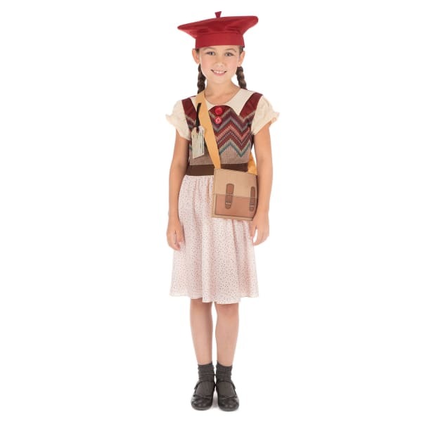 Bristol Novelty rens/Girls Evacuee Schoolgirl Costume (M)