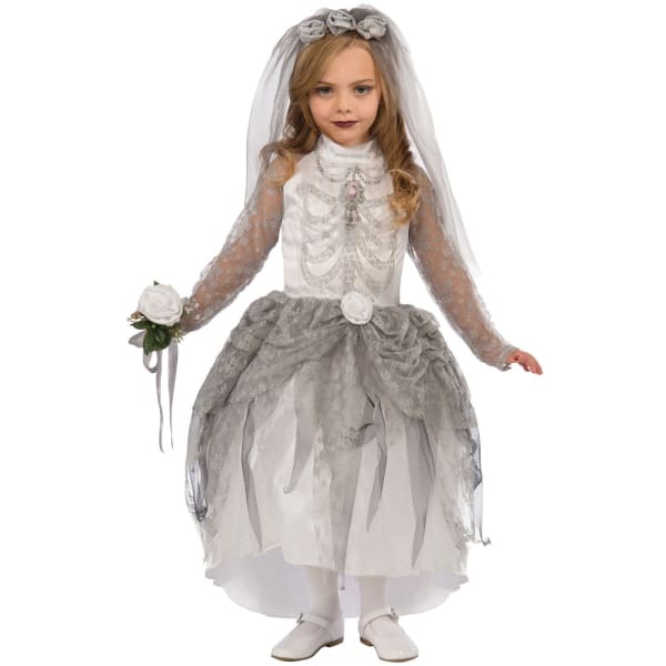 Bristol Novelty rens/Girls Skeleton Bride Costume (S)