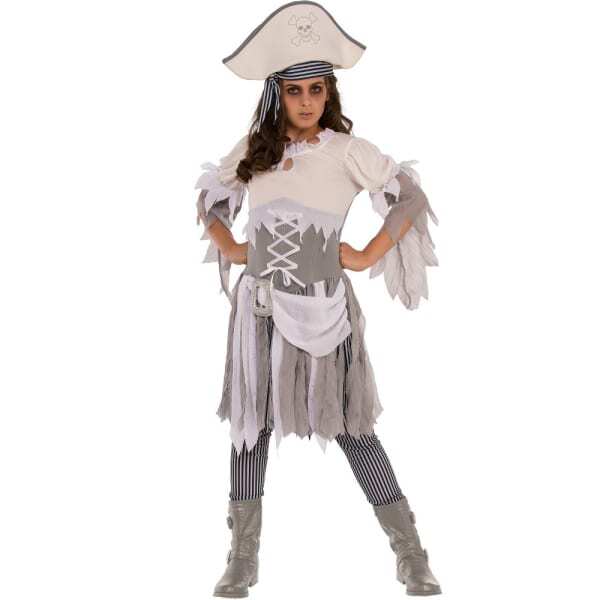 Girls Pirate Ghost Halloween Costume (7-8 Years)