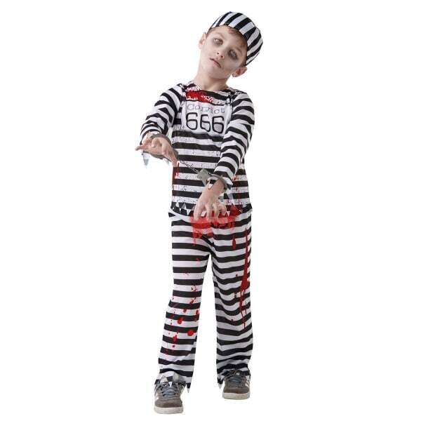 Bristol Novelty Kids Convict Zombie Costume (9-10 Years)