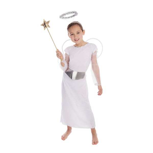 Kids Christmas Angel Costume With Wings Belt And Halo (S)