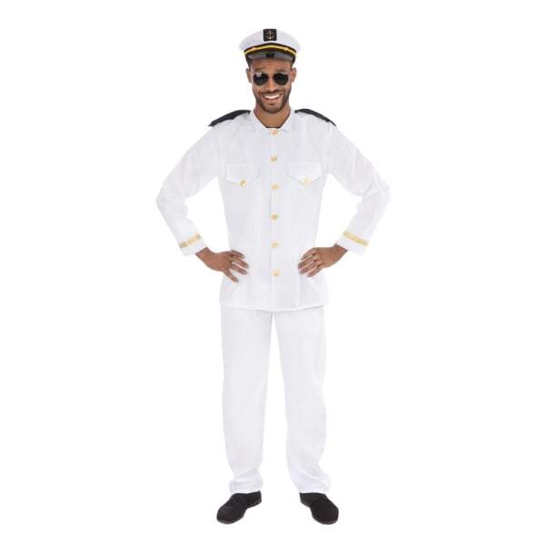 Bristol Novelty Mens Navy Officer Costume & Hat (M)