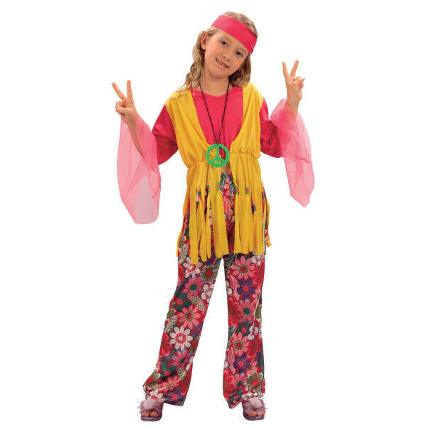 Bristol Novelty Girls Hippy Costume (XL)