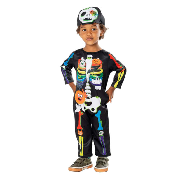 Bristol Novelty Kids Rainbow Skeleton Costume (1-2 Years)