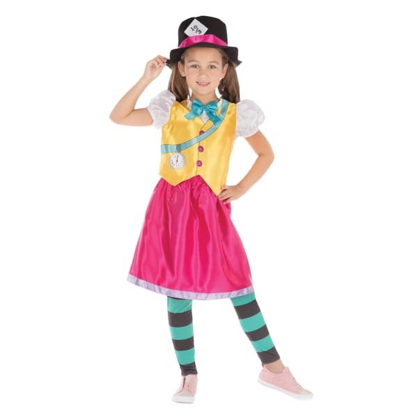 Bristol Novelty rens/Girls Mad Hatter Girl Costume (S)