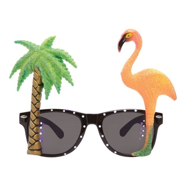 Bristol Novelty Adults Flamingo Palm Tree Glasses