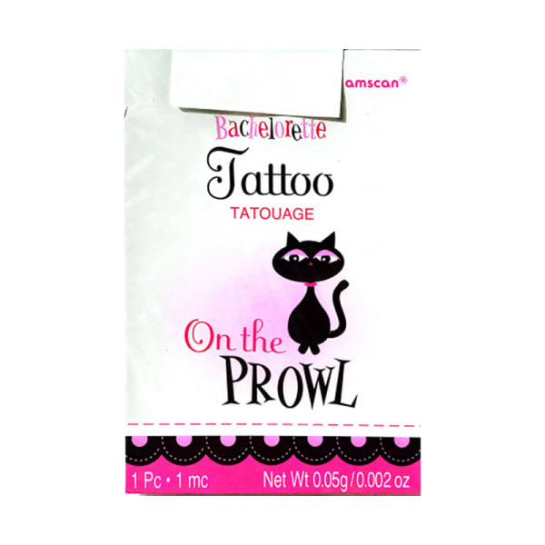 Amscan On The Prowl Black Cat Bachelorette Temporary Tattoo