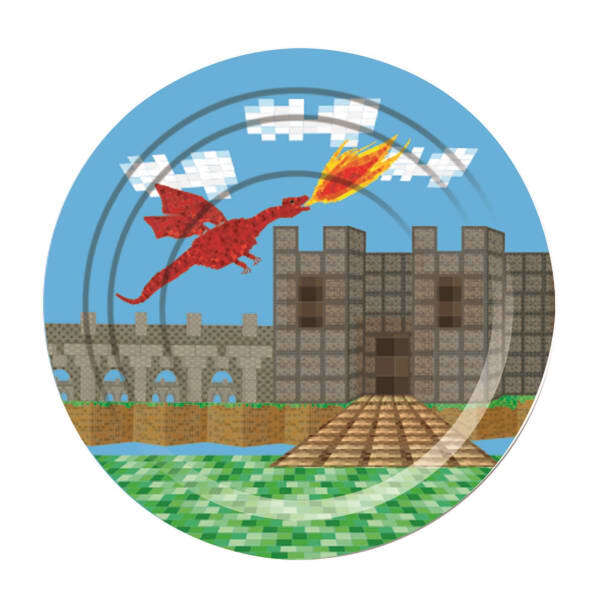 Bristol Novelty Pixellated Medieval Paper Plate (22cm)