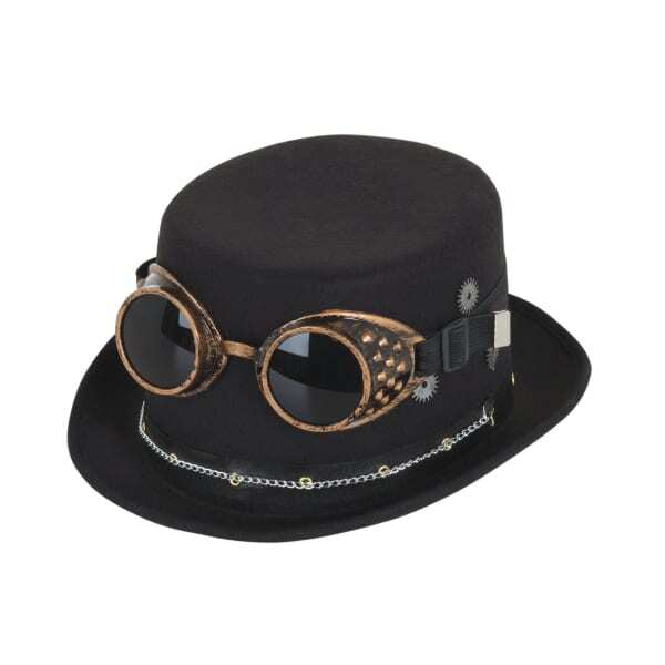 Bristol Novelty Adults Steampunk Top Hat And Goggles