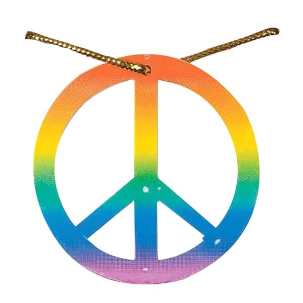 Bristol Novelty Adults Rainbow Peace Medallion