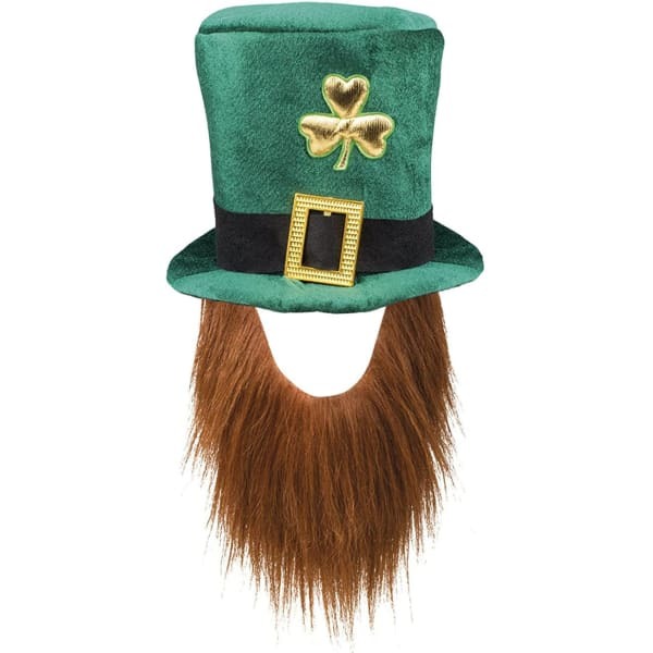 Bristol Novelty Unisex Irish Top Hat With Beard