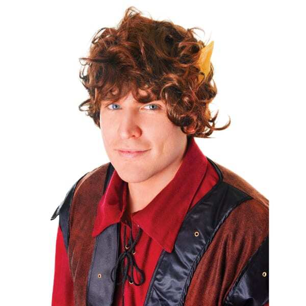 Bristol Novelty Mens Curly Mop Wig With Pointy Ears