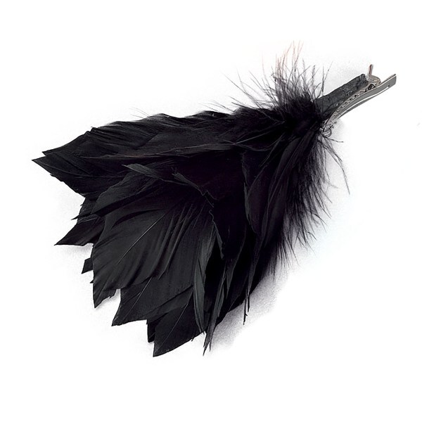 Bristol Novelty Black Feather Flower Clip