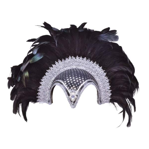 Bristol Novelty Womens Jewel Plume Feather Helmet