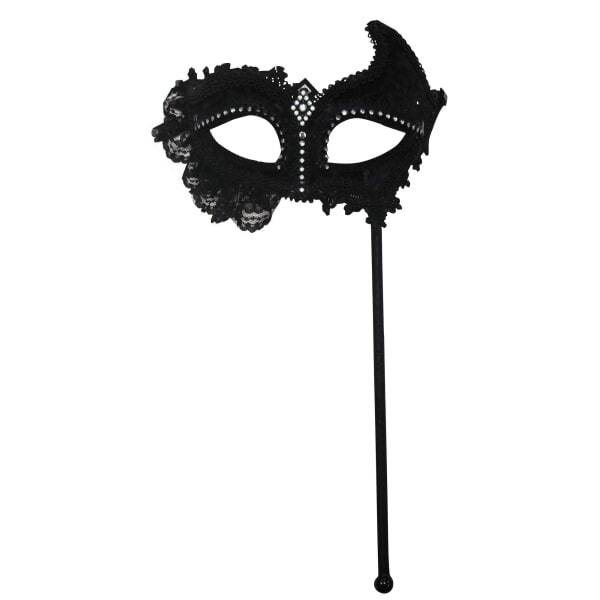 Bristol Novelty Adults Lace Mask On Stick