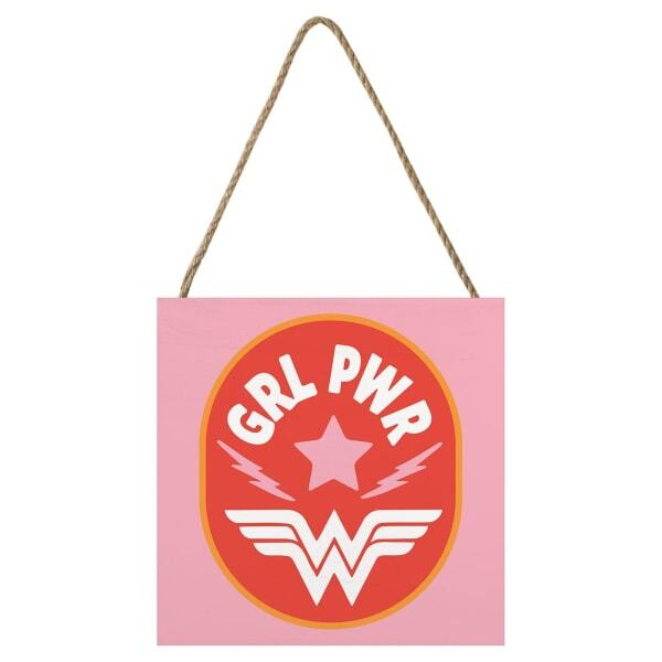 Wonder Woman Grl Pwr Wooden Block (20cm x 20cm)