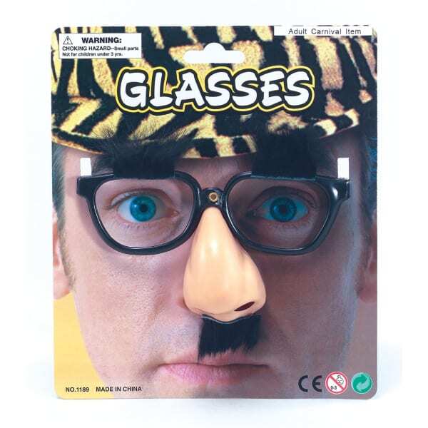 Bristol Novelty Adults Novelty Glasses with Vinyl Nose