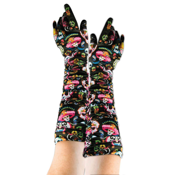 Bristol Novelty Adults Day Of The Dead Gloves (1 Pair)