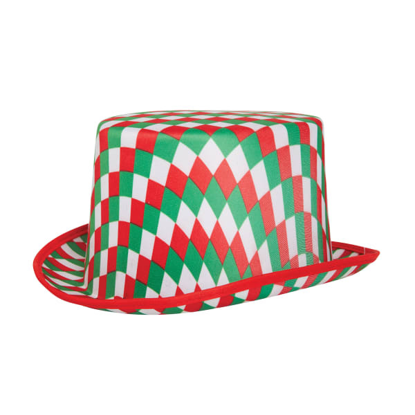 Bristol Novelty Unisex Chequered Top Hat