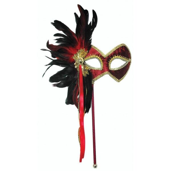 Bristol Novelty Womens Stick Mask And Feathers