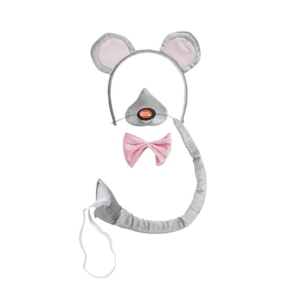 Unisex Mouse Ears Nose Bow Tie And Tail Set With Sound