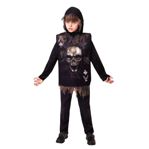 Bristol Novelty Kids Skeleton Playing Card Tabard (M)